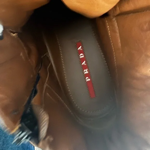 Prada Dark Brown High-Top Sneakers - Picture 5 of 5